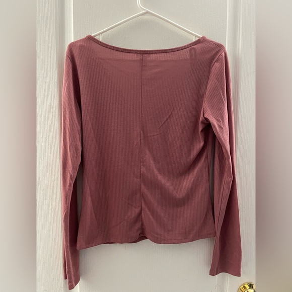 3 for $10 | Pink Forever 21 Henley Long-sleeve - Picture 2 of 2